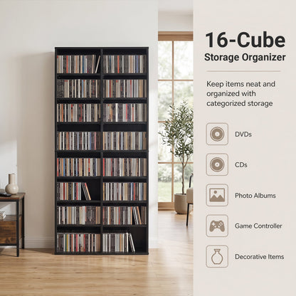 CD Storage Unit with Adjustable Shelves, 54-Inch