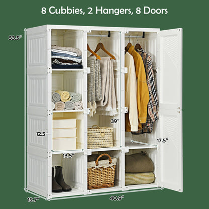 Foldable Closet Organizer with 8 Storage Cubes
