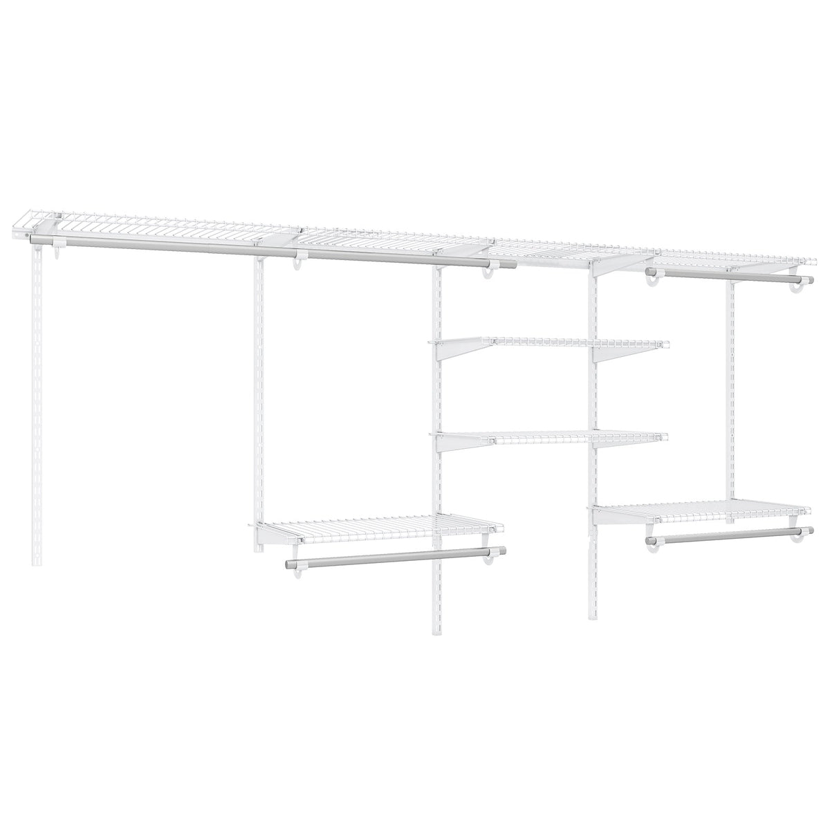 Wall Mounted Closet Organizer, Adjustable 4-8 ft