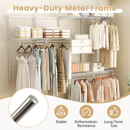 Wall Mounted Closet System, Adjustable 4-8 FT