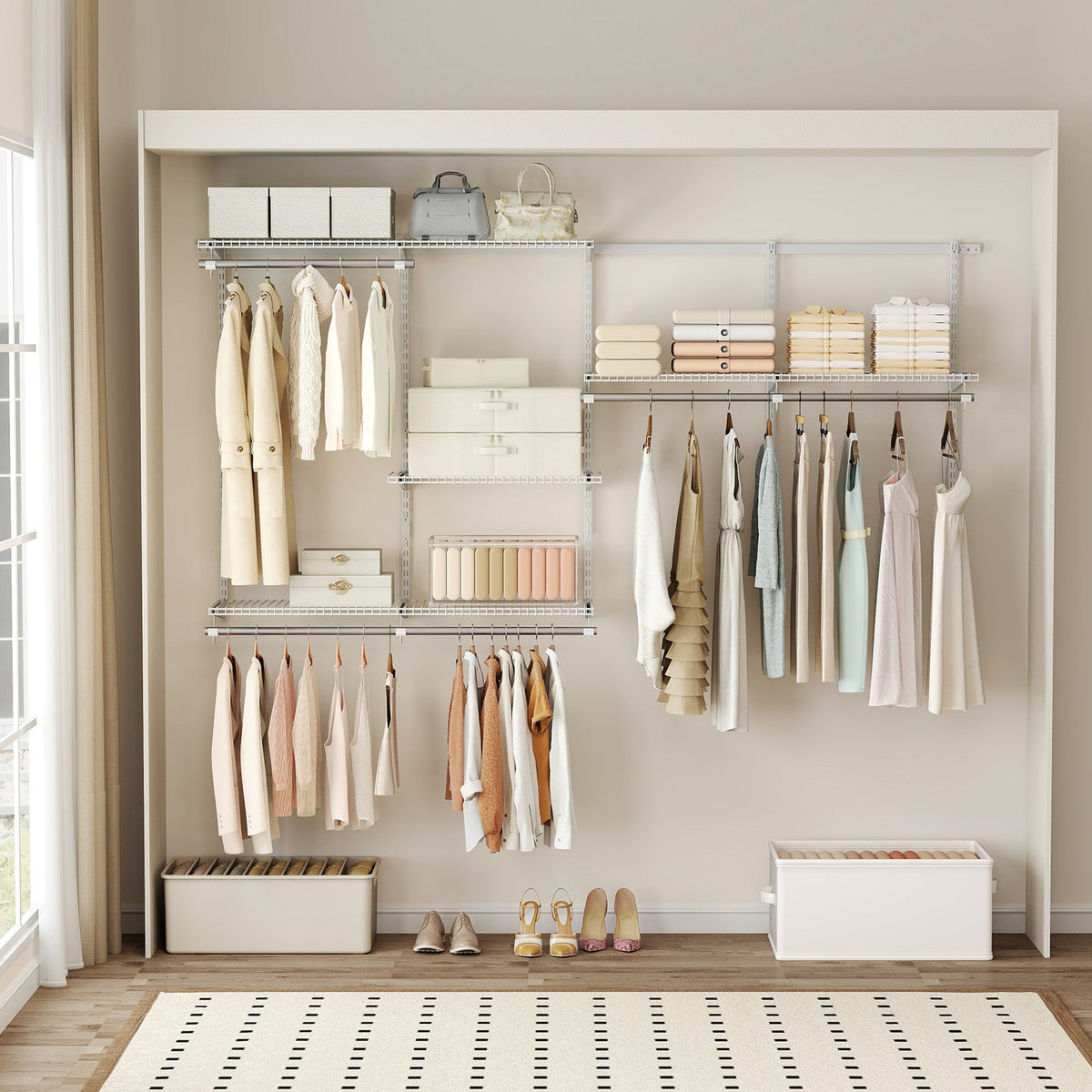 Wall Mounted Closet System, Adjustable 4-8 FT
