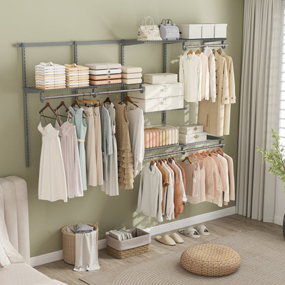 Wall Mounted Closet System, Adjustable 4-8 FT