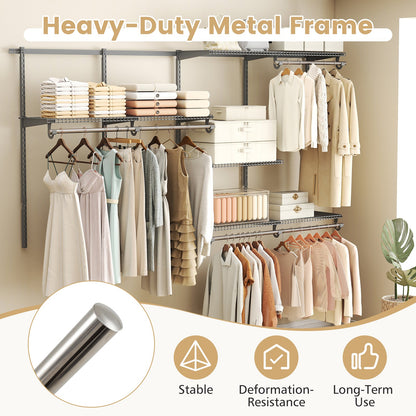 Wall Mounted Closet System, Adjustable 4-8 FT