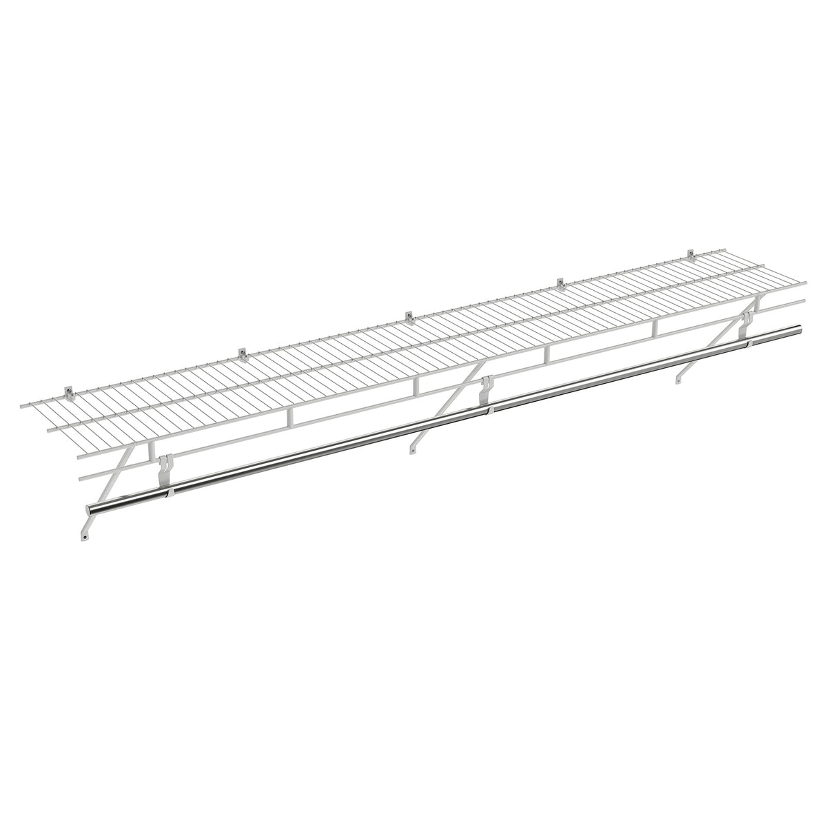 Wall Mounted Laundry Room Shelf with Hanging Rod